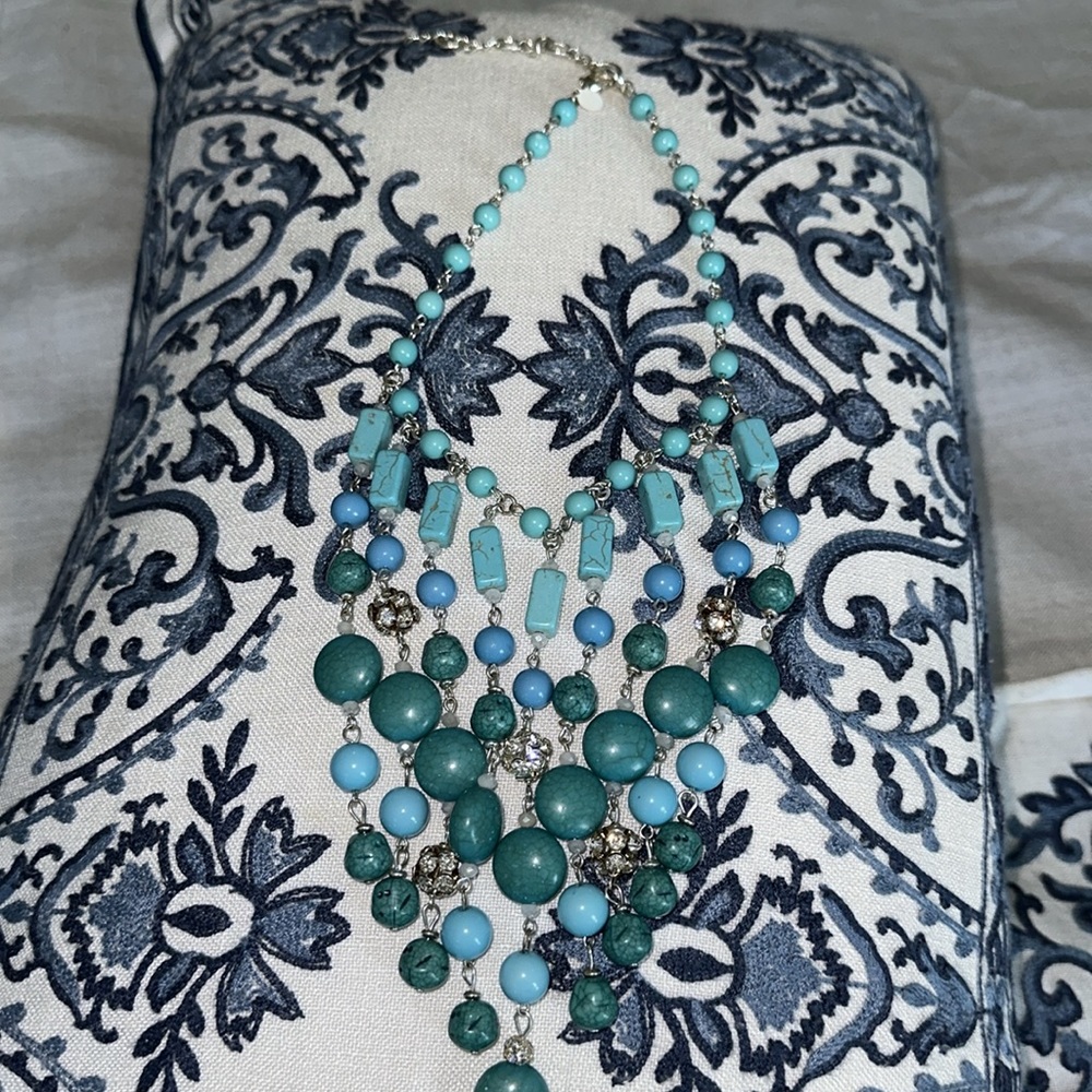 Chicos turquoise colored statement necklace adjustable very beautiful piece - Picture 11 of 16